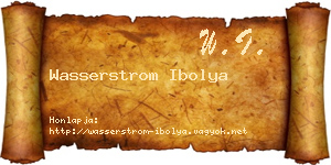 Wasserstrom Ibolya névjegykártya